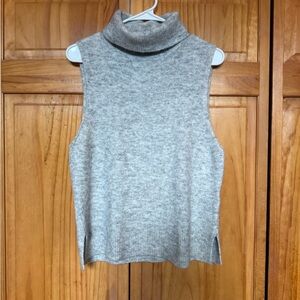 Vero Moda Light Gray Knit Sleeveless Tank with Turtleneck